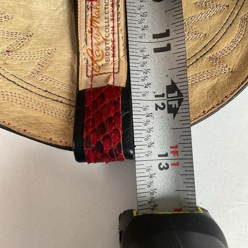 Larry Mahan Men’s Cherry Red Python Snakeskin Cow… - image 4